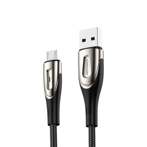 Kabel USB-A - microUSB 3A med ladeindikator 1,2m sort