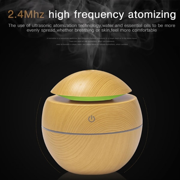 Herzberg Luftfuktare Aroma Oil Diffuser Mörk trä