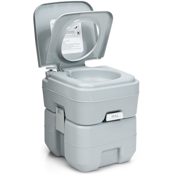 Leirintä-wc, matka-wc, siirrettävä wc, siirrettävä ulkokäymälä, 20 L, harmaa