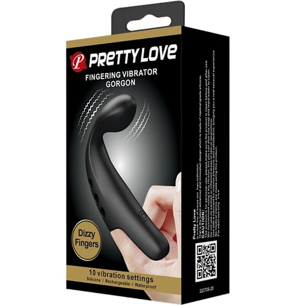 Pretty Love - Svart Gorgon Vibrator Fingerborg