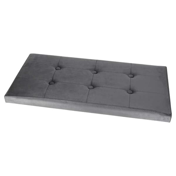 Fløjlsbænk med opbevaring, foldbar, 76x38x38cm, grå