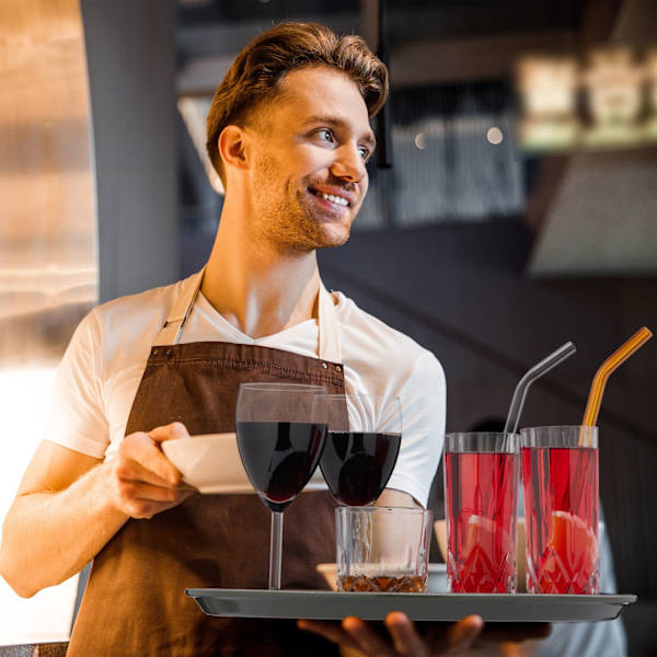 Brun serveringsbricka för catering