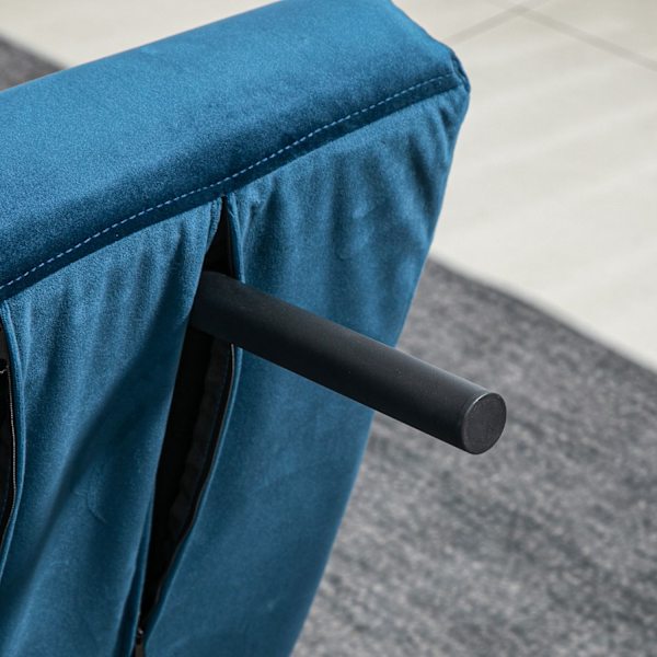 Sovesofa Relax Stol Seng Funktion Foldesofa Velvet Rygpude Justerbar Ryglæn Blå 102X73X81Cm