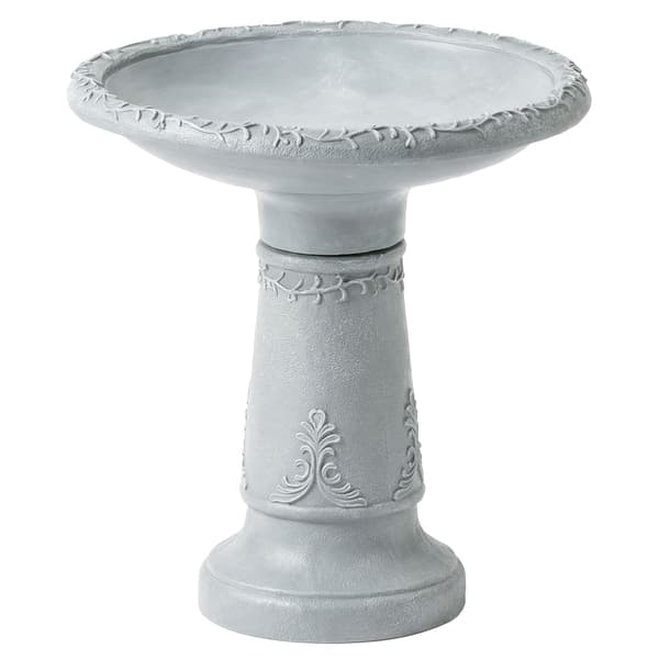 Fågelbad, harts, stenutseende, 48 cm diameter
