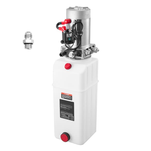 12V hydraulpump, 8L behållare, enkelverkande