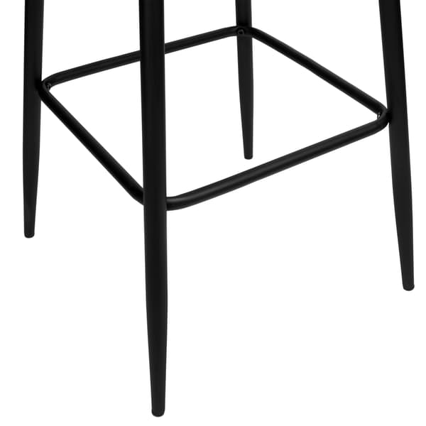 Fløjlsbarstol, sort – 120 kg kapacitet, ergonomisk design