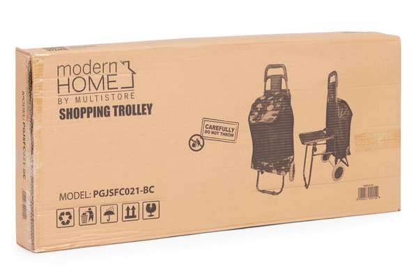 Kundvagn med sits, 30L, stora hjul, hopfällbar