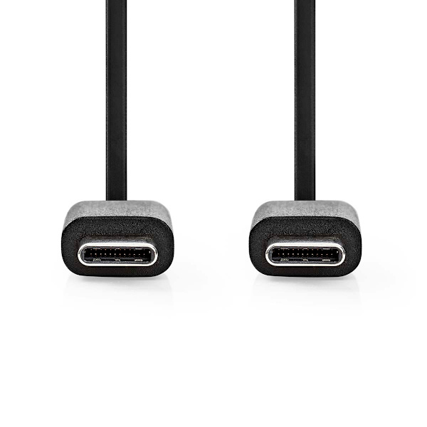 USB-kabel | USB 2.0 | USB-C™ Han | USB-C™ Han | 60 W | 480 Mbps | Nikkelplateret | 1.00 m | Runde | PVC | Sort | Box