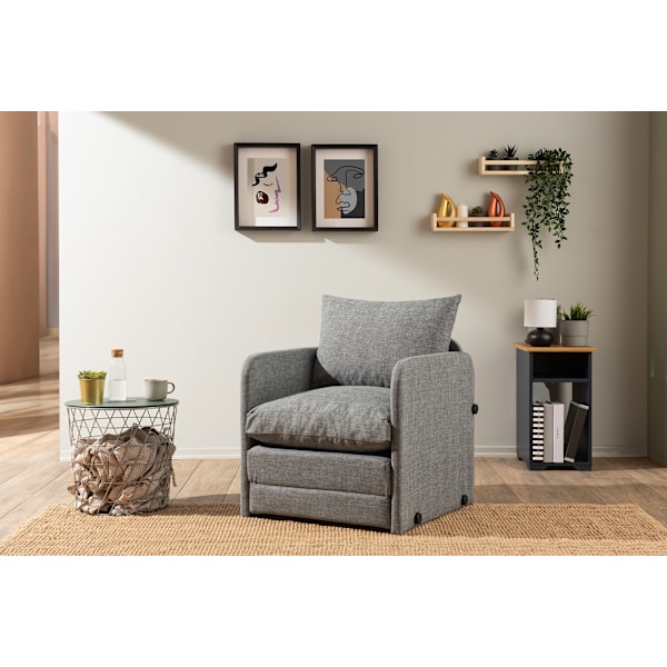 1-sits bäddsoffa Saga Single - ljusgrå