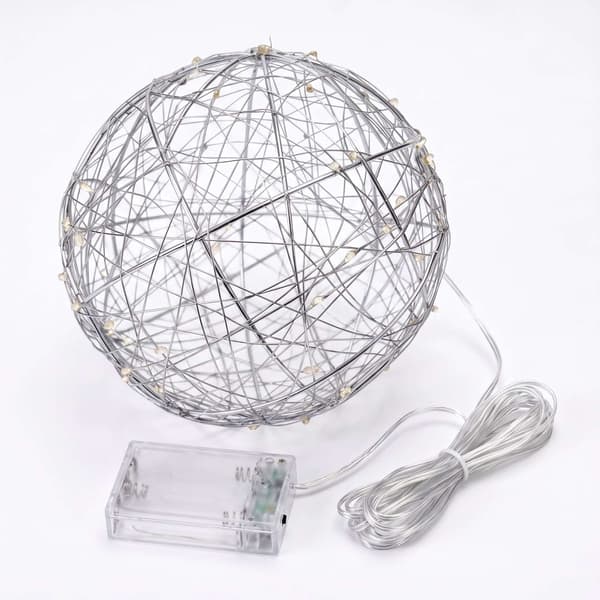 30 cm silverfärgad LED-dekorkula – inomhusljusboll