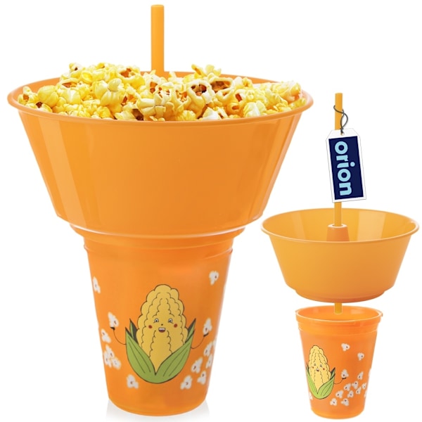 Praktisk Mugg med Popcornskål för Filmkvällar