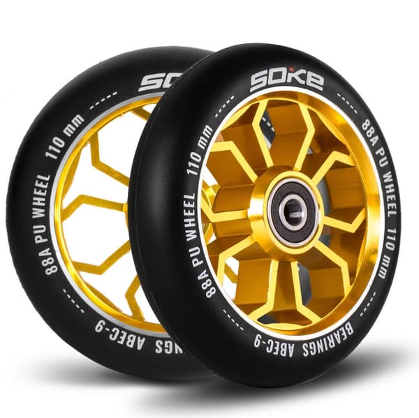 Scooterhjul 110 mm guld 2 stk