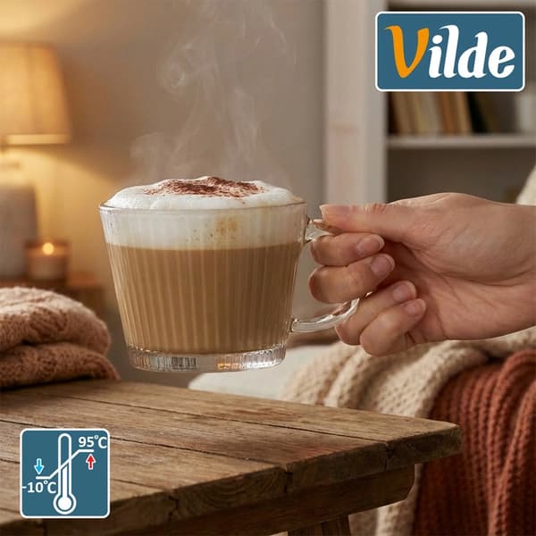 Kaffe- og teglassæt, 370 ml, 6 dele
