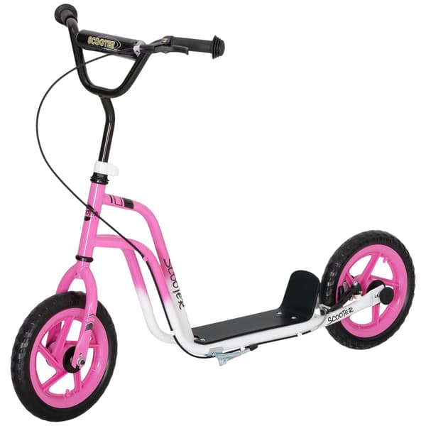 Barnsparkcykel, justerbart styre, stora hjul, rosa