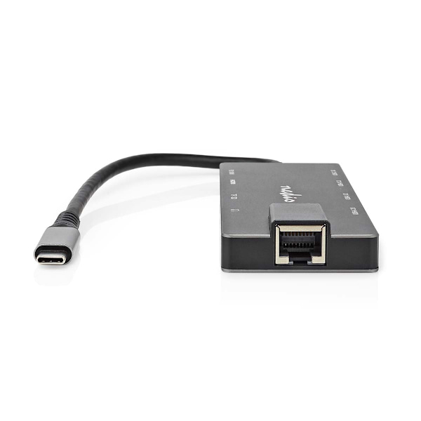 USB N Moniporttisovitin | USB 3.2 Gen 1 | USB-C™ Uros | HDMI™ Ulostulo / RJ45 Naaras / SD / 2x USB-C™ / 3.5 mm naaras / 3x USB-A Naaras | 5 Gbps | 0.2