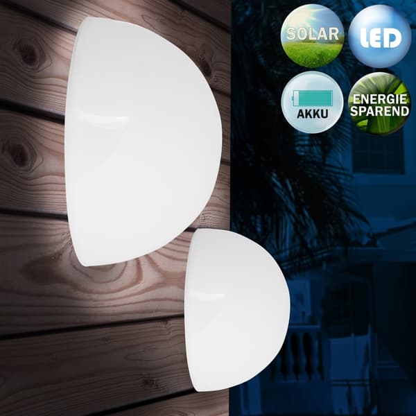 LED solcellekuglelys, 3-pak, halvrund, skumringssensor
