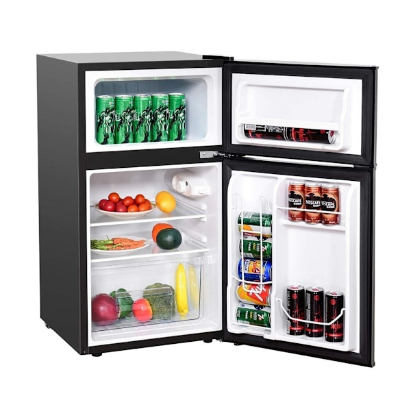 90L minijääkaappi vapaasti seisova jääkaappipakastin 48,5 x 49,5 x 86 cm musta
