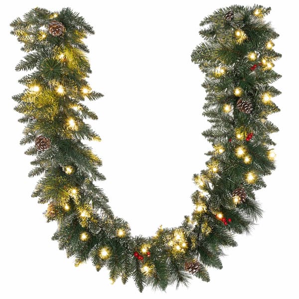1,8 m kunstig julegirlande med LED-lys