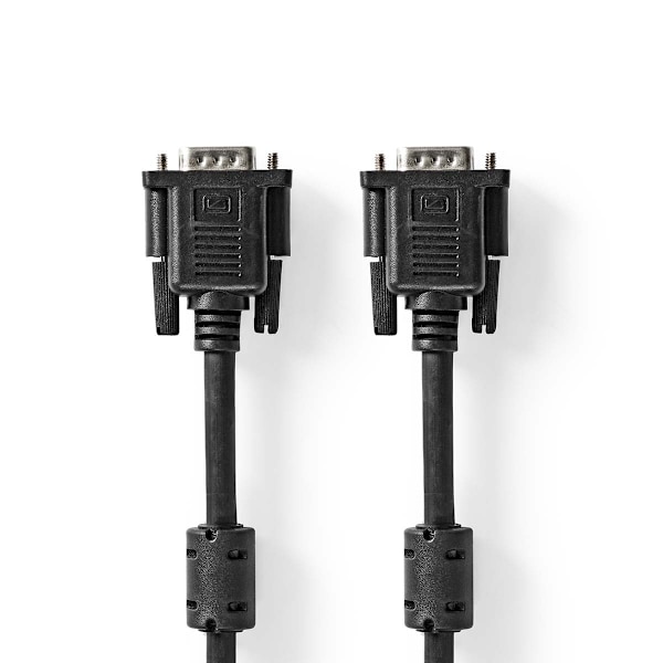 VGA-kabel | VGA Han | VGA Han | Nikkelplateret | Maksimal opløsning: 1280x768 | 3.00 m | Runde | ABS | Sort | Label