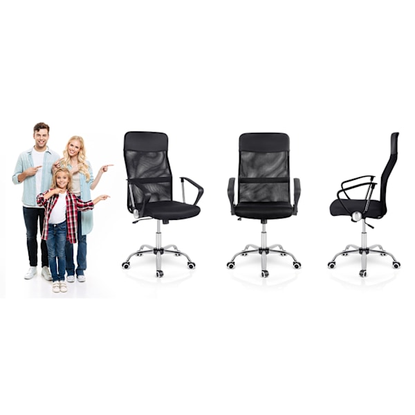 Sofatel Tamar kontorstol i mikromesh, sort