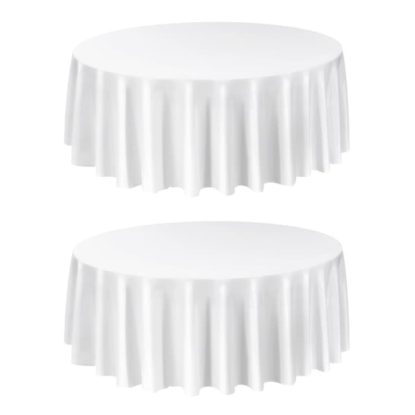 Runda polyesterdukar, 120 tum, 2-pack, vita