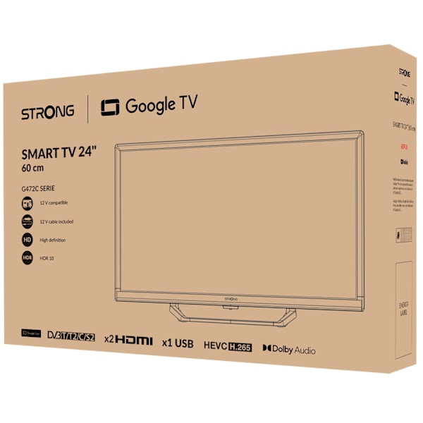 TV 24" 230/12 Volt Google TV SRT24HG4723C Sort