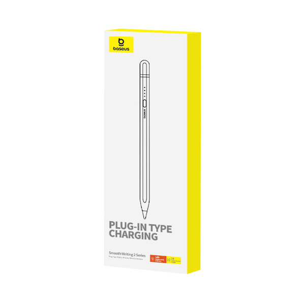 Stylus-kynä iPadille aktiivisella, vaihdettavalla Smooth Writing 2 -kärjellä + valkoisella USB-A-kaapelilla