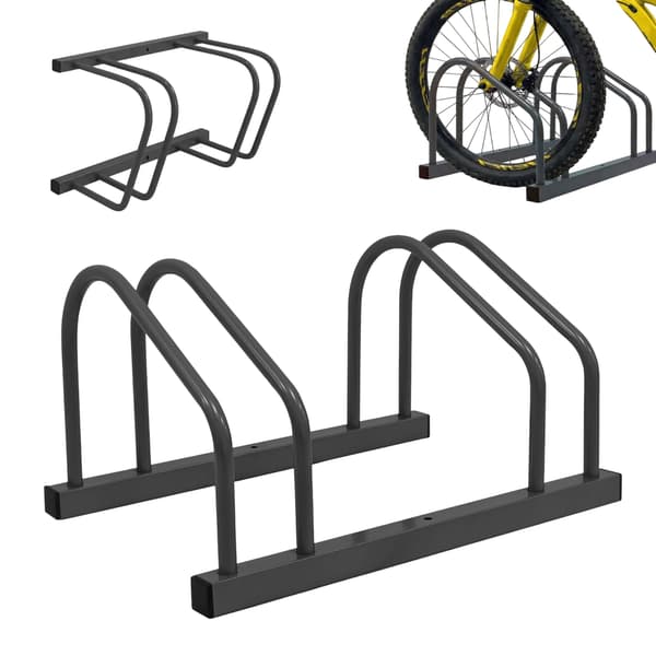 Cykelställ, golv- eller väggmontering, stål, 65 mm däck