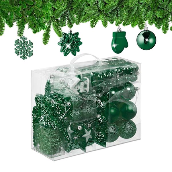 Julepyntsæt, 100 stykker, 10 designs