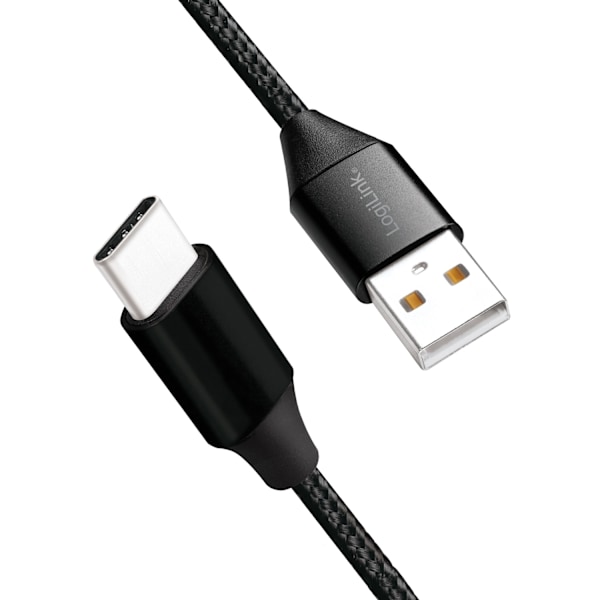 USB-USB-C Ladd/synk-kabel USB 2.0 15W 0,3m Textil