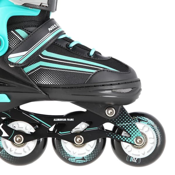 2-i-1 inline & skøjter, sort/blå, størrelse M (34-38)