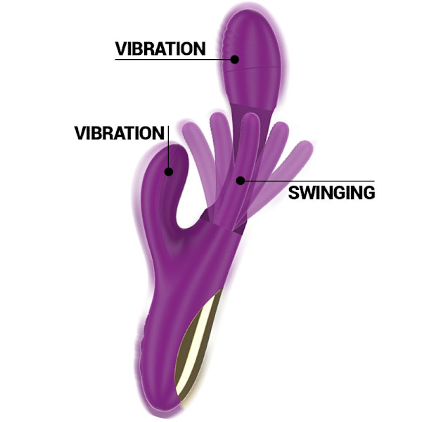 Intensiv - Apolo uppladdningsbar multifunktionsvibrator 7 vibrationer med svängande rörelse Lila