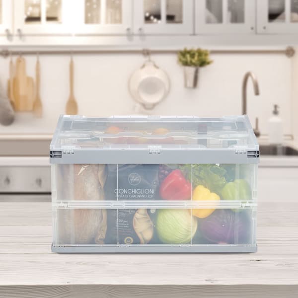 Transparent transportkasse med låg
