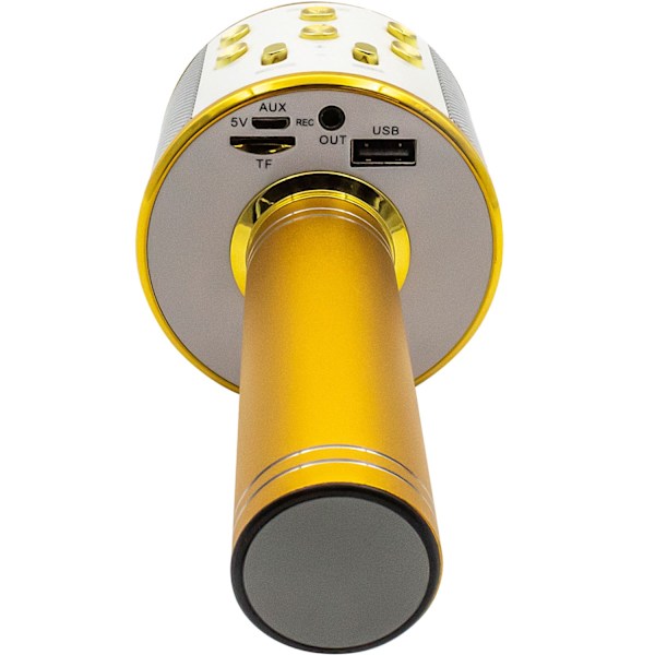 Bluetooth Karaoke Mikrofon med inbyggd högtalare. Guld