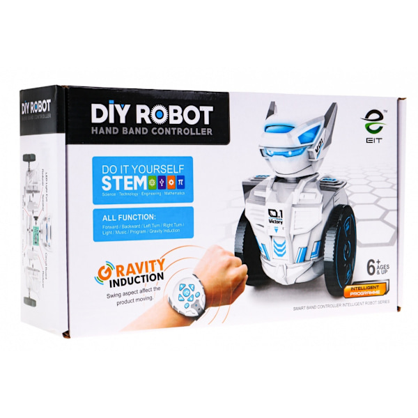 Ur-styret DIY-robot med LED-øjne og lydeffekter