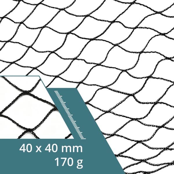 Släpvagnsnät, svart, 1x2m, slitstark PP-plast