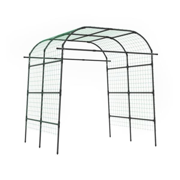 Haveespalierbue, U-formet PE-belagt metal, sort