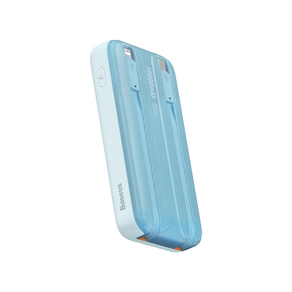 Powerbank med display 10000mAh 22,5W Comet Series + USB-A - USB-C-kabel 0,3m blå