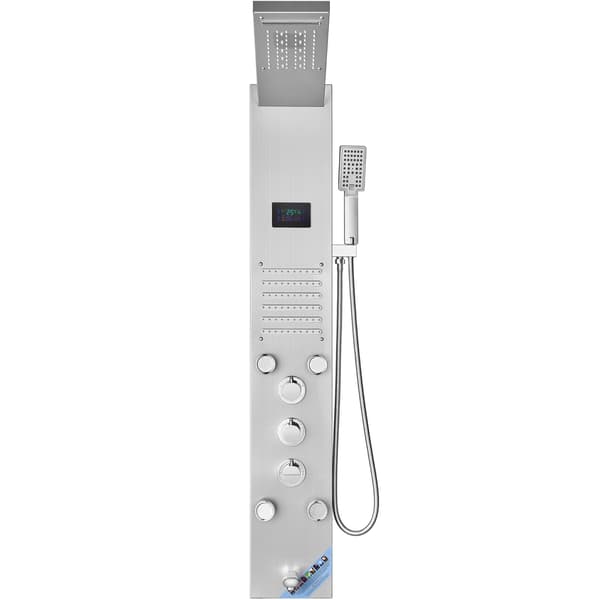 Duschpanelsystem, 6 lägen, LED-display, rostfritt stål
