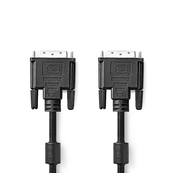 DVI-kabel | DVI-D 24 + 1-pin han | DVI-D 24 + 1-pin han | 2560x1600 | Nikkelplateret | 10.0 m | Lige | PVC | Sort | Plastikpose