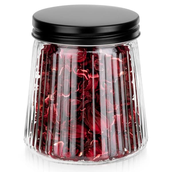 Glasbehållare för torrfoder med lock, 700 ml