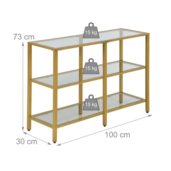 Konsolbord med 3 glashylder – Moderne design
