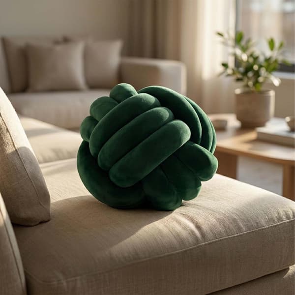 Brun knutkudde – 25 cm, polyesterskum