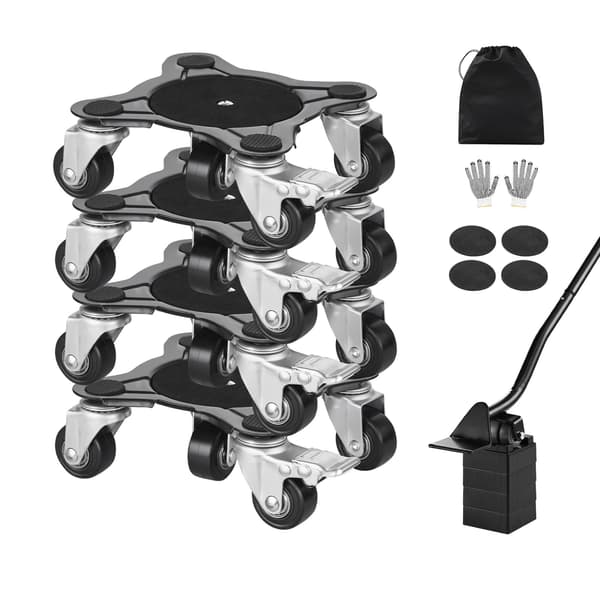 Möbelvagnsset, 1200 lb, 4-pack, 5 svängbara hjul