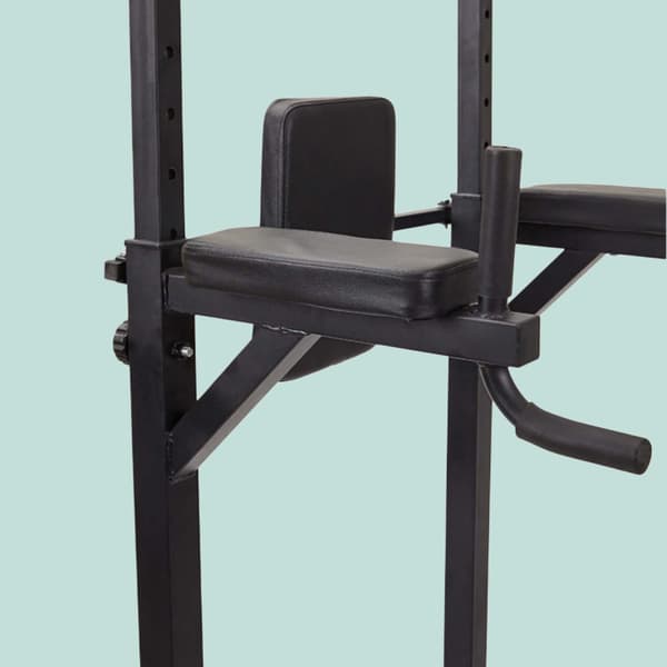 Power Tower til hjemmegym, justerbar højde, sort stål
