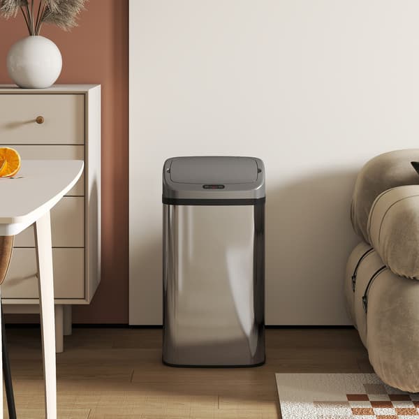 48L sensor skraldespand, automatisk lukning, rustfrit stål