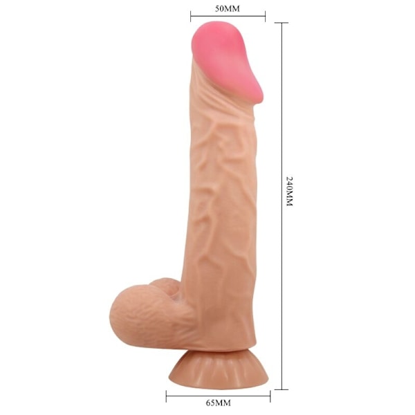 Pretty Love - Sliding Skin Series Realistisk dildo med glidande hud Sugkopp Fjärrkontroll Kött 24 Cm