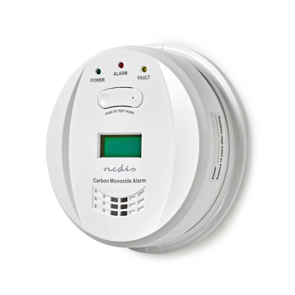 Kolmonoxid Alarm | Batteridriven | Batterilängd upp till: 5 år | Med paus knapp | Med testknapp | 85 dB | Vit