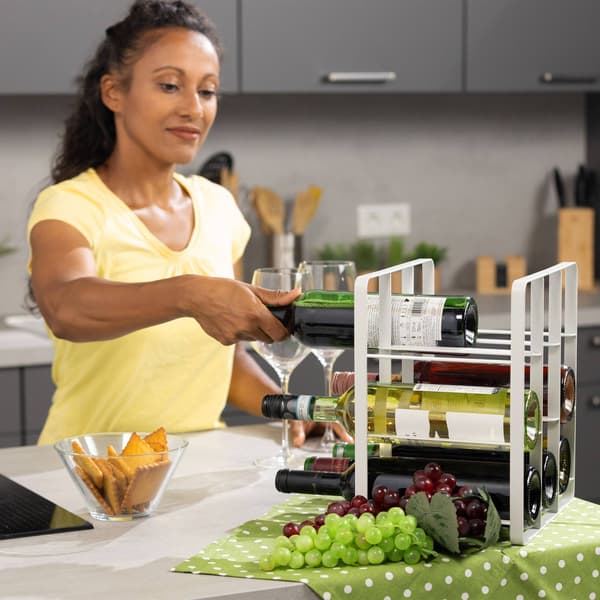 Metallinen viiniteline 9 pullolle