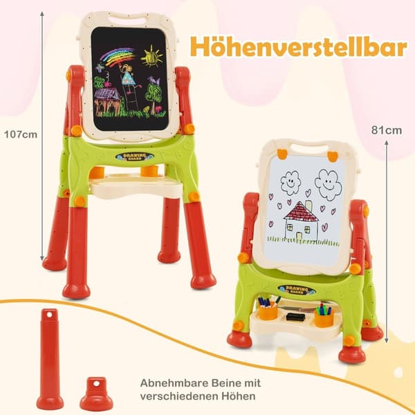 Justerbart staffeli til børn med tavle og tavle